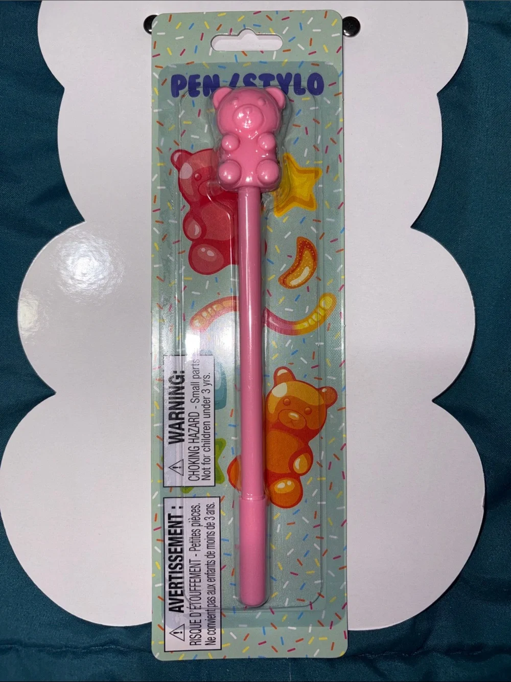 Pink Gummy Bear Gel Pen & Clipboard